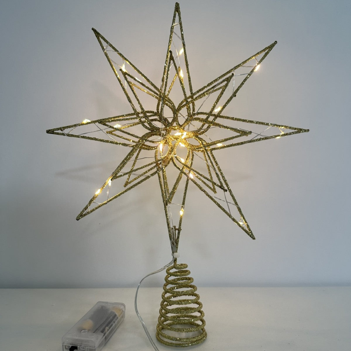 LED-Weihnachtsbaumspitze, Stern aus Eisen