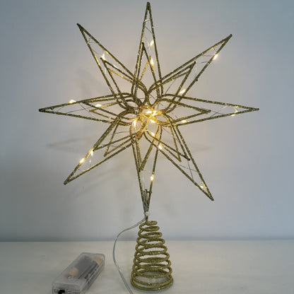 LED-Weihnachtsbaumspitze, Stern aus Eisen