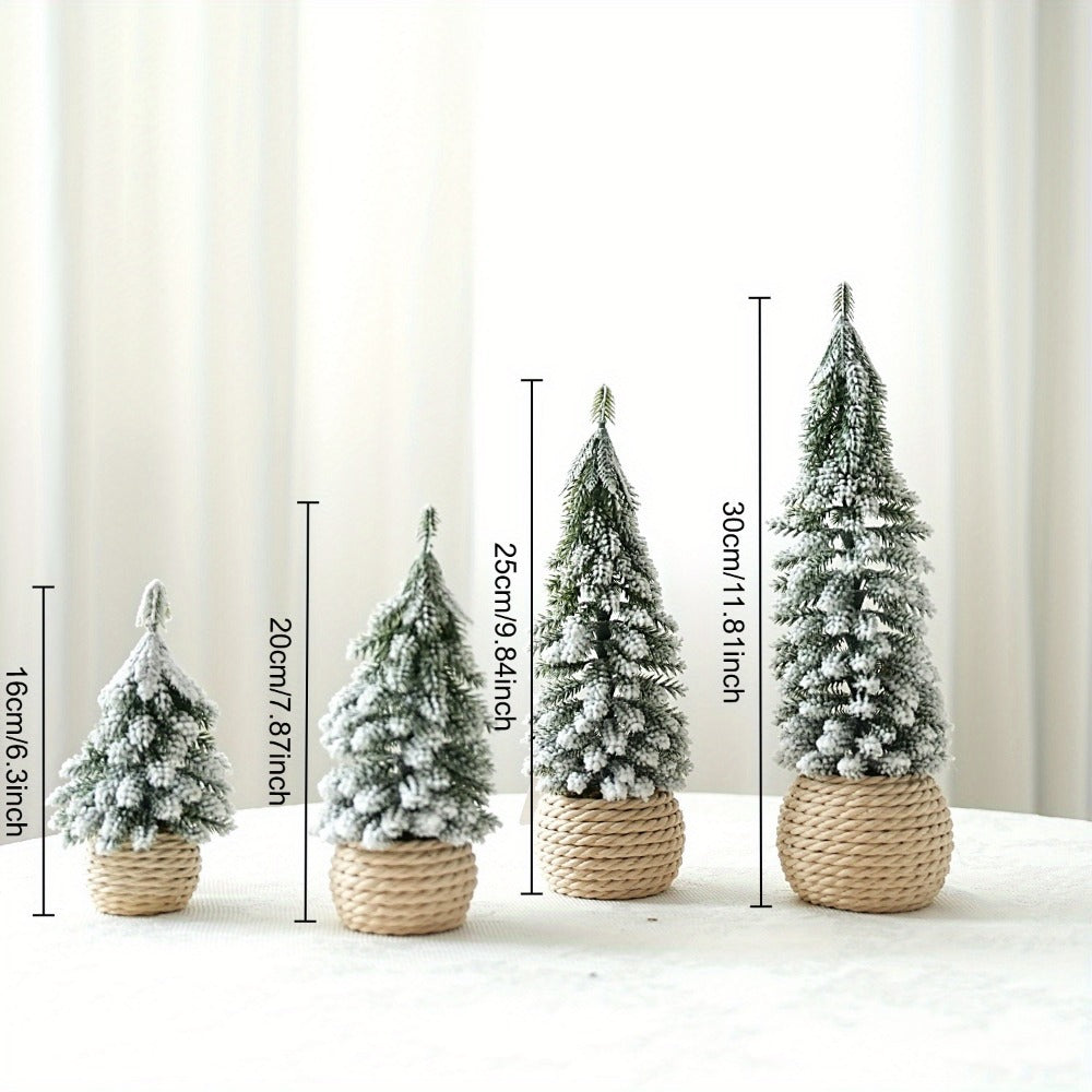 Mini-Weihnachtsbaum mit Beflockung, PE, Tischdekoration