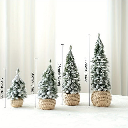 Mini-Weihnachtsbaum mit Beflockung, PE, Tischdekoration