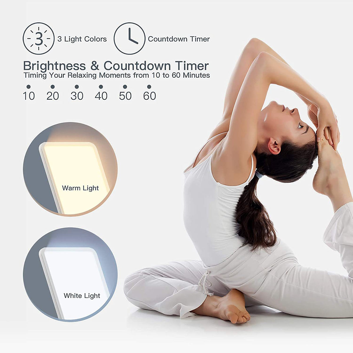 LED-Lichttherapie-Lampe mit Timer-Funktion