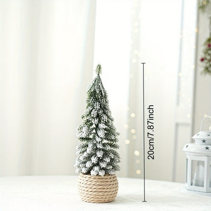 Mini-Weihnachtsbaum mit Beflockung, PE, Tischdekoration