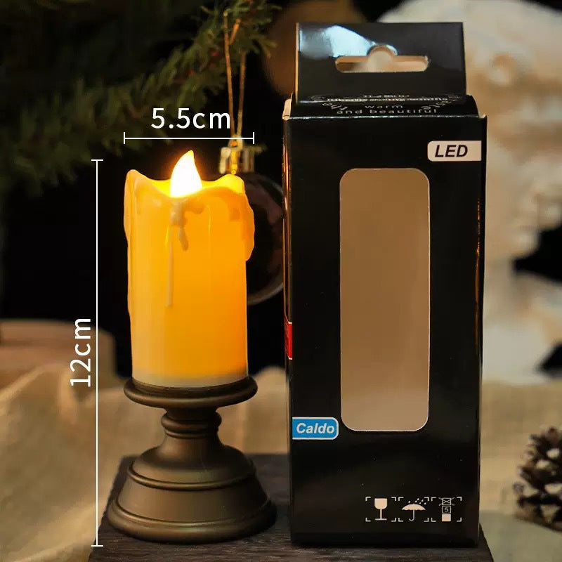 LED-Echtwachs-Optik Kerze mit Tropfeffekt