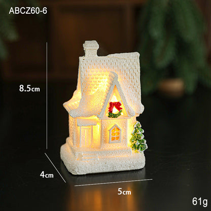 Beleuchtetes Miniatur-Schneehaus aus Kunstharz