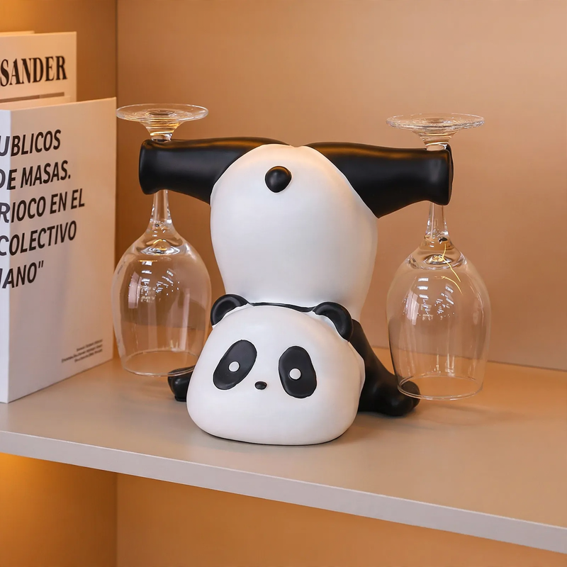 Panda-Weinflaschenhalter, modernes Kunstdesign