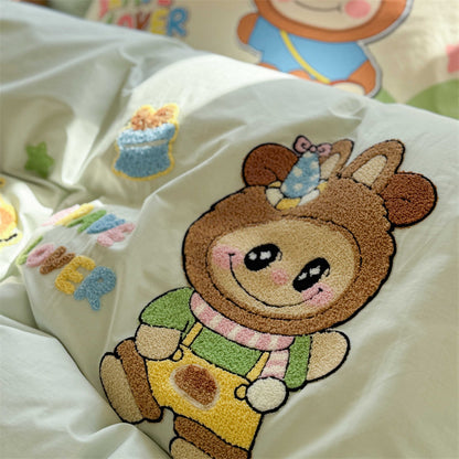 Baumwoll-Bettwäsche-Set für Kinder, verspielte Motive