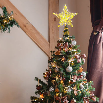 Weihnachtsbaum-Spitzenstern mit LED-Lichterkette