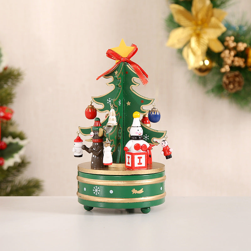 Dekorative Weihnachtsbaum-Spieluhr aus Holz