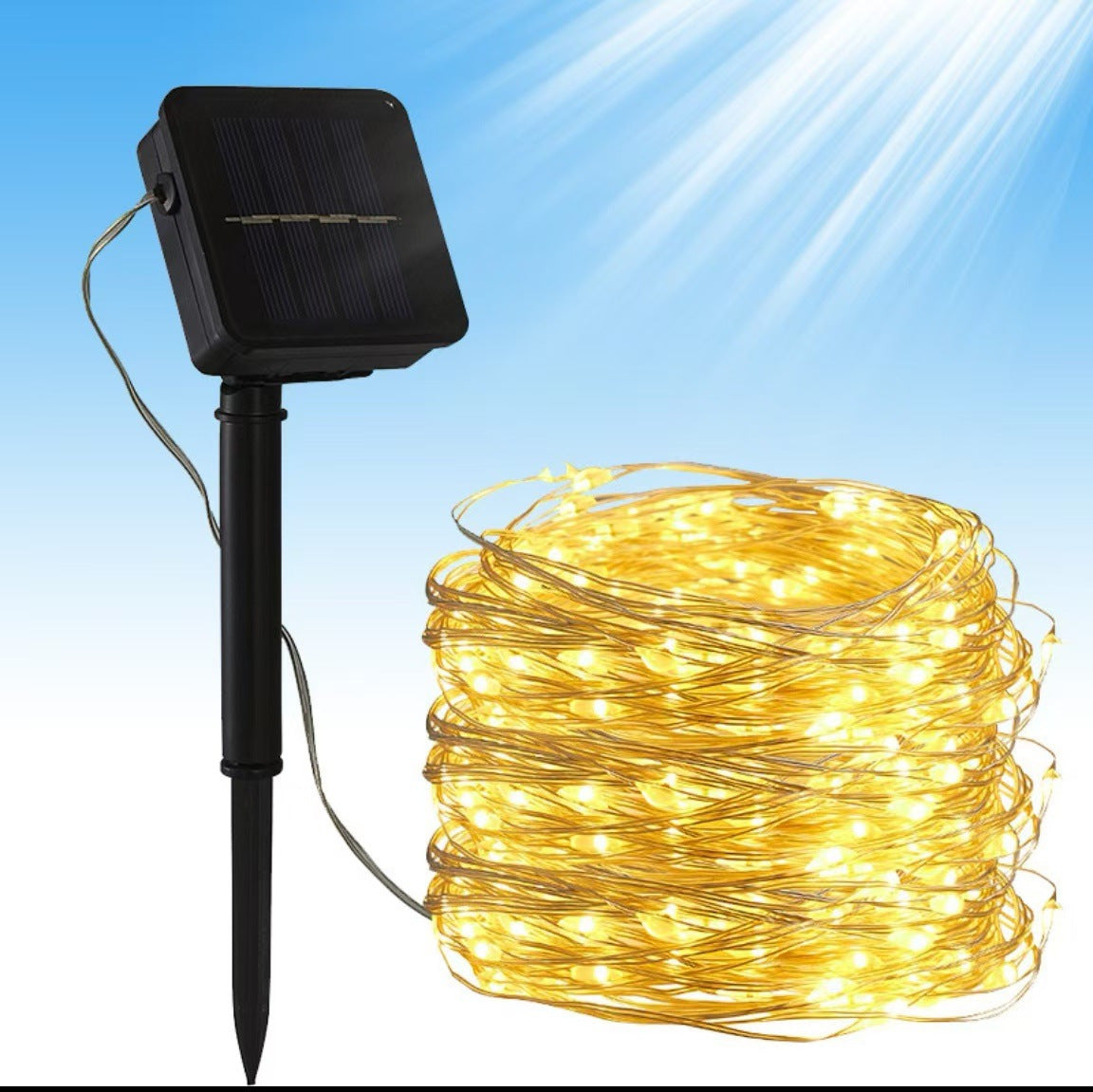 LED-Kupferdraht-Lichterkette mit Fernbedienung und 8 Funktionen
