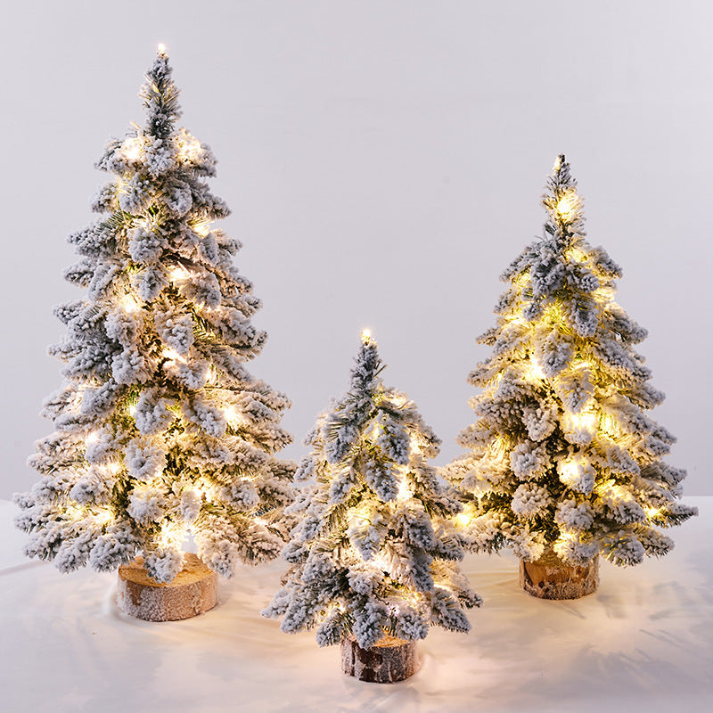 Mini-Weihnachtsbaum mit Schnee-Effekt und LED-Licht