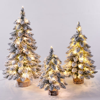 Mini-Weihnachtsbaum mit Schnee-Effekt und LED-Licht