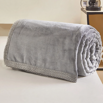 Flauschige Korallenfleece-Decke, unifarben
