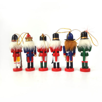 Holz-Nussknacker-Figuren, 6er-Set, Weihnachtsdekoration