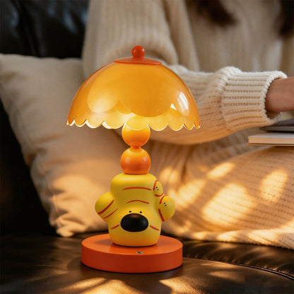 Ingwer-Hund Tischlampe, ABS, gelb, Farbwechsel