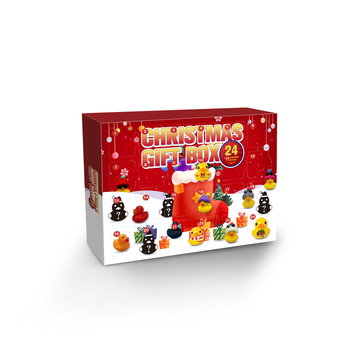Weihnachts-Adventskalender mit 24 Gummi-Enten
