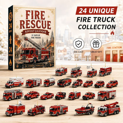 Weihnachts-Adventskalender mit Fahrzeug-Anhängern