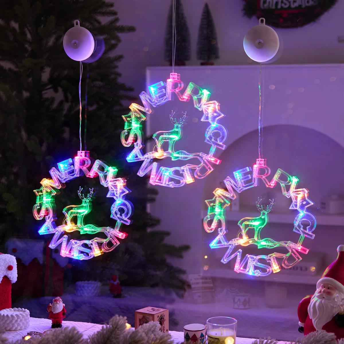 LED-Weihnachts-Sauglicht für Fenster und Glas