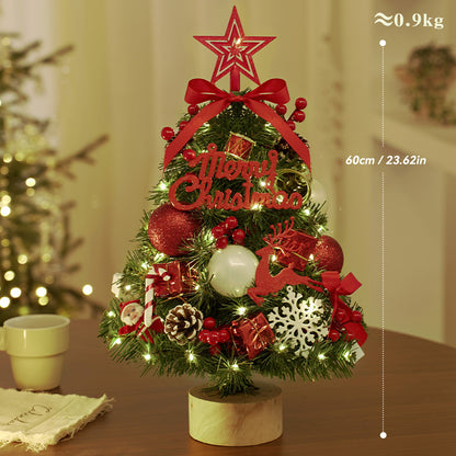 Mini-Weihnachtsbaum aus PVC mit Holzsockel