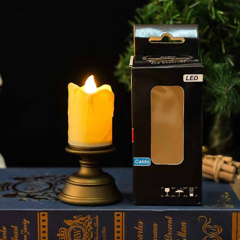 LED-Kerze mit Tropfenoptik im Vintage-Stil