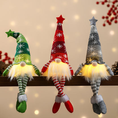 Weihnachts-Wichtelfigur mit LED-Beleuchtung und Sternenmütze
