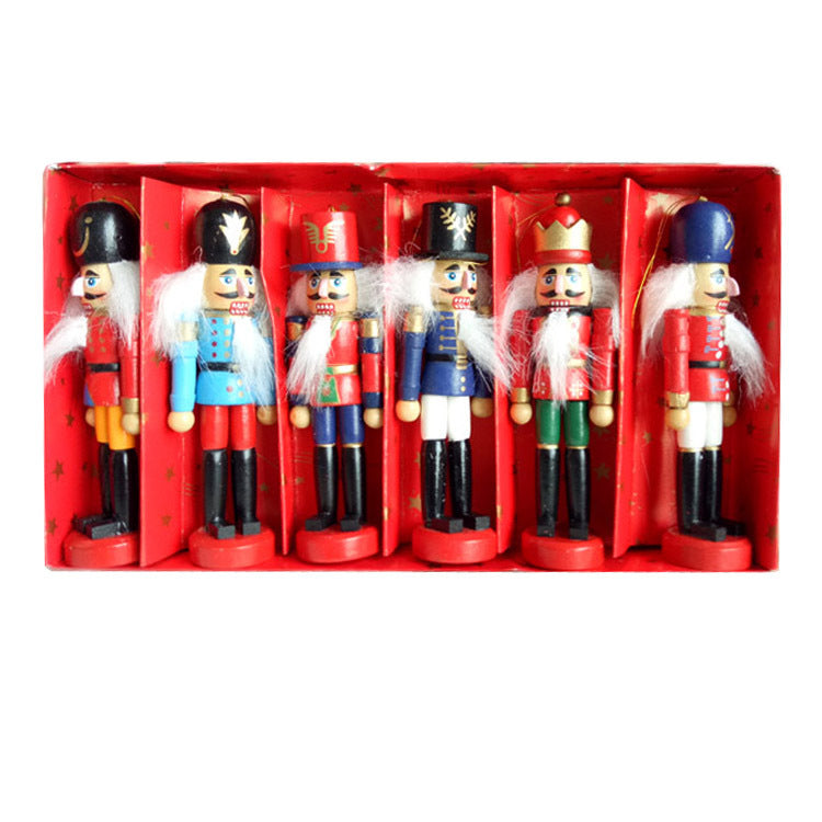 Nussknacker-Set, 6-teilig, 12 cm, Weihnachtsbaumschmuck