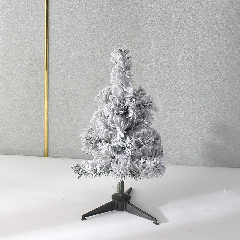 Mini-Weihnachtsbaum für den Tisch, beschneit, mit Beleuchtung