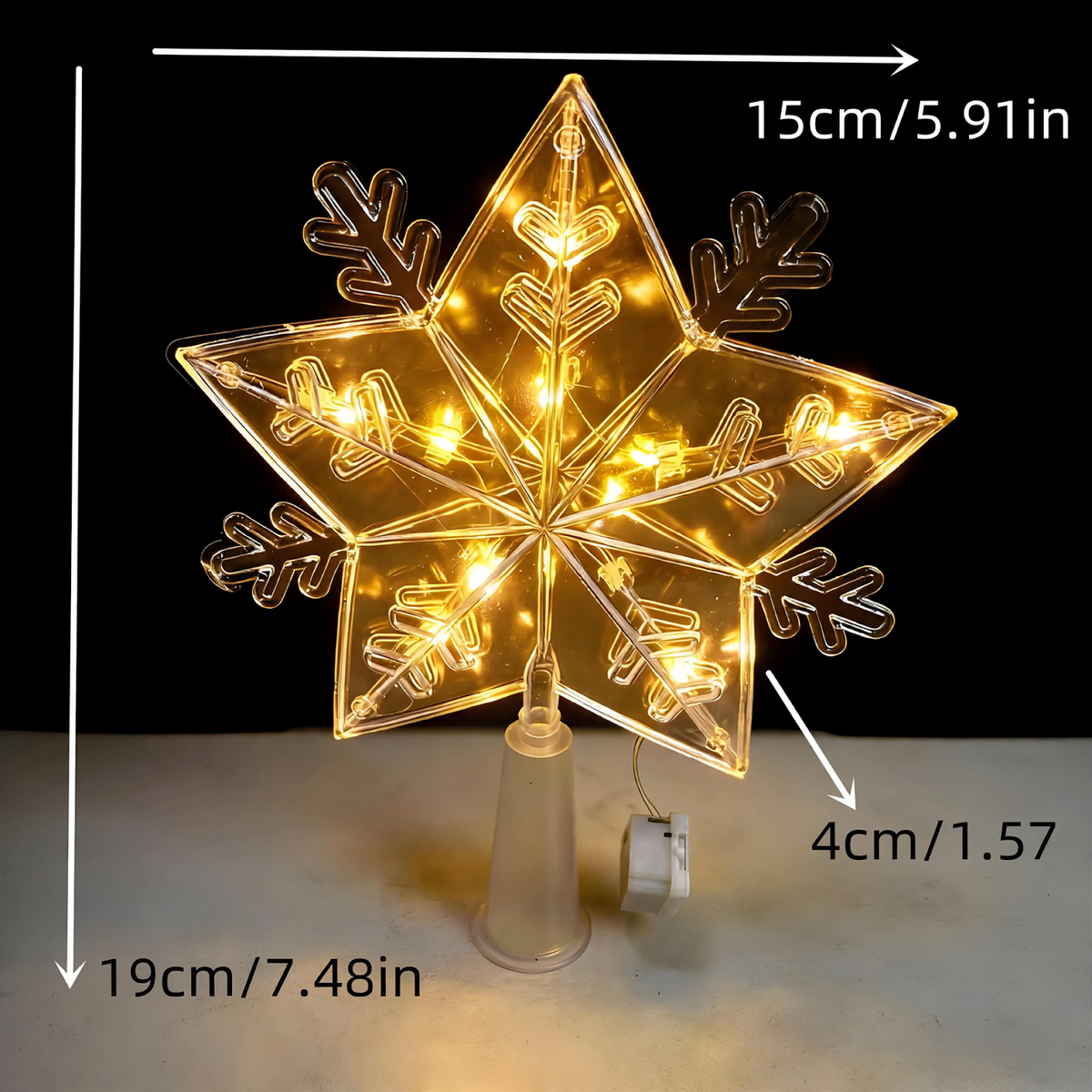 LED-Weihnachtsbaumspitze mit Stern-Design