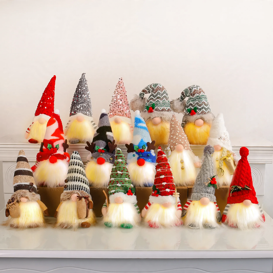 Leuchtende Weihnachts-Wichtelfigur mit Pailletten