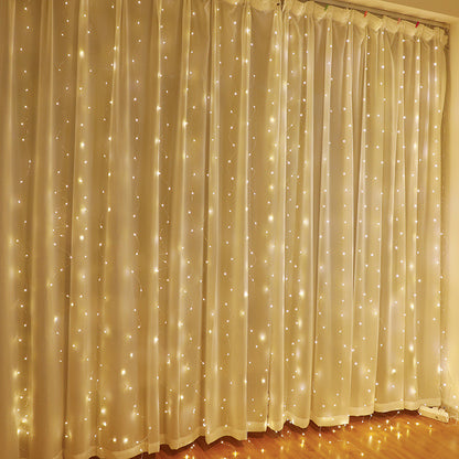LED-Vorhang-Lichterkette mit Kupferdraht, USB