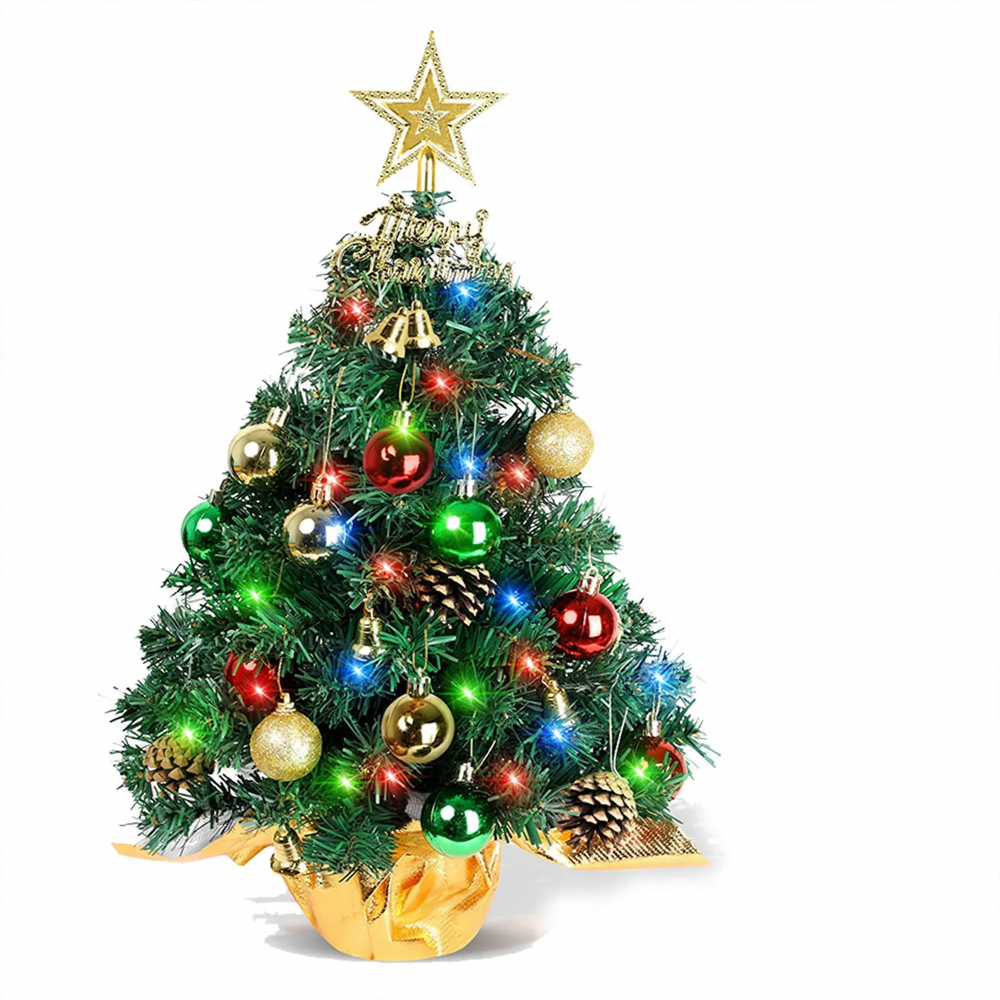 Mini-Weihnachtsbaum-Set, 60 cm, mit Tannenzapfen