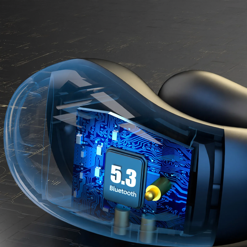 Bluetooth-Ohrhörer mit Clip-Befestigung und Anzeige