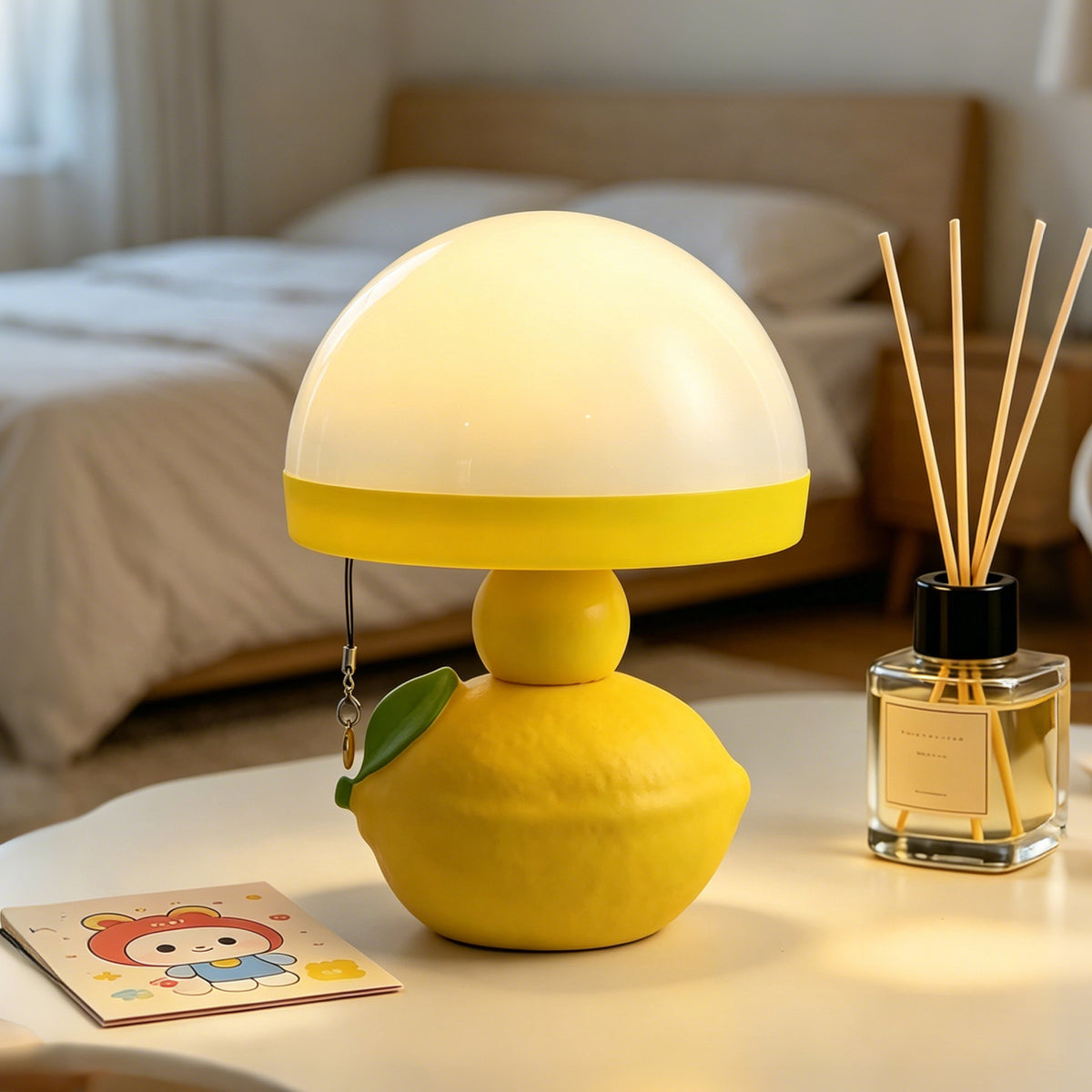 Tischlampe Zitrone, modern, mit Zugschnur