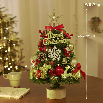 Mini-Weihnachtsbaum aus PVC mit Holzsockel