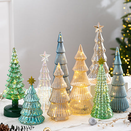 Weihnachtsbaum-Dekoration aus Glas, beleuchtet