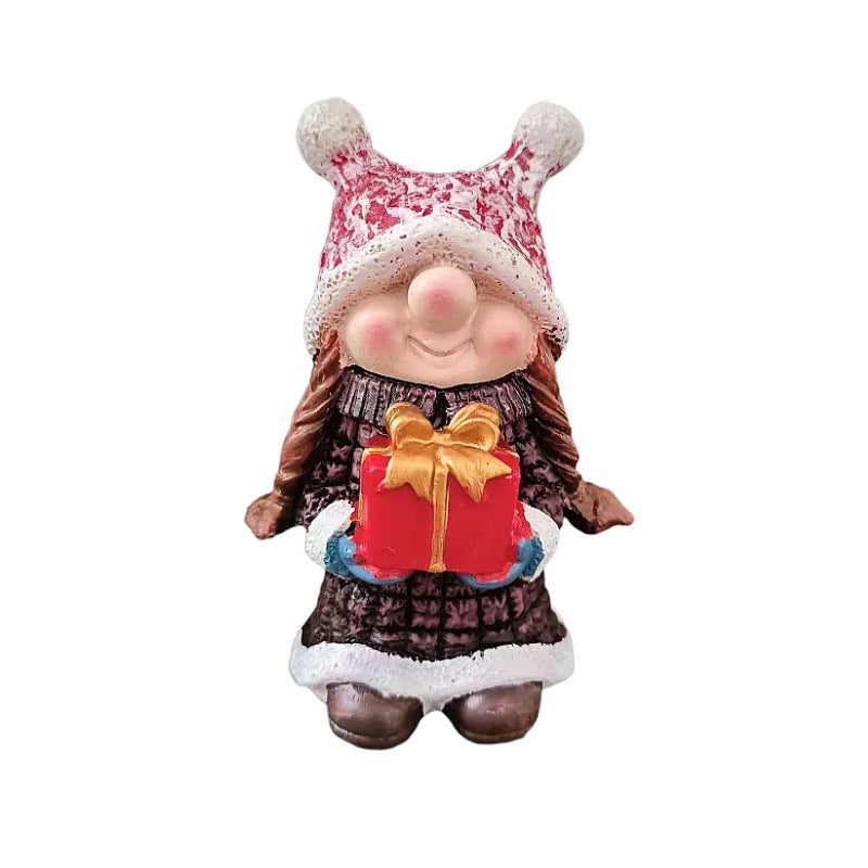 Weihnachts-Zwerg mit Mütze, Harz-Figur