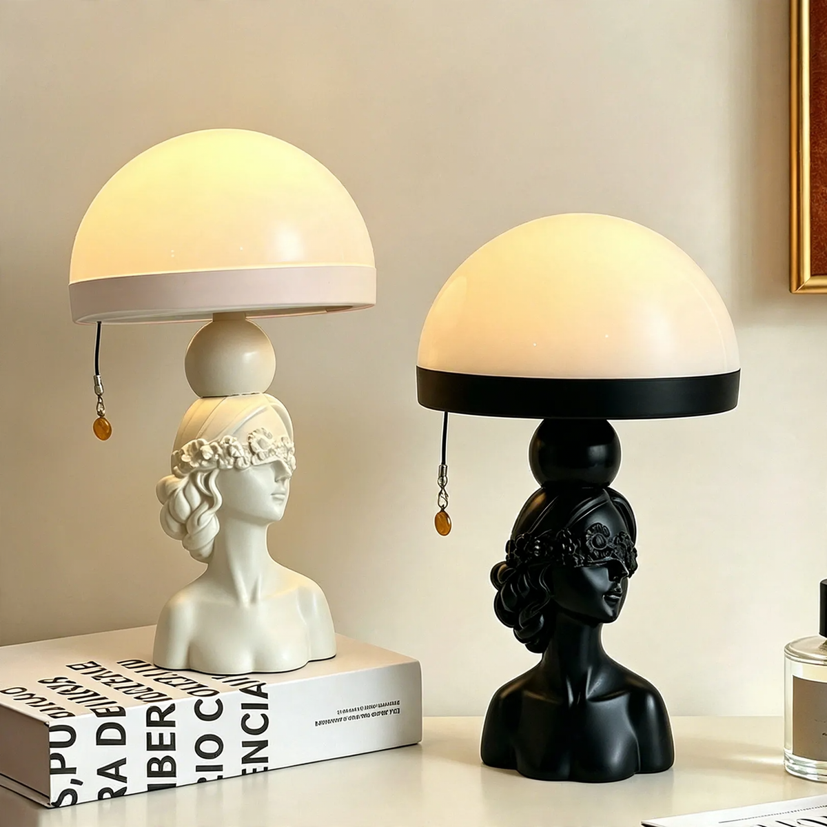 Tischlampe Qualle, französisch, Vintage-Stil