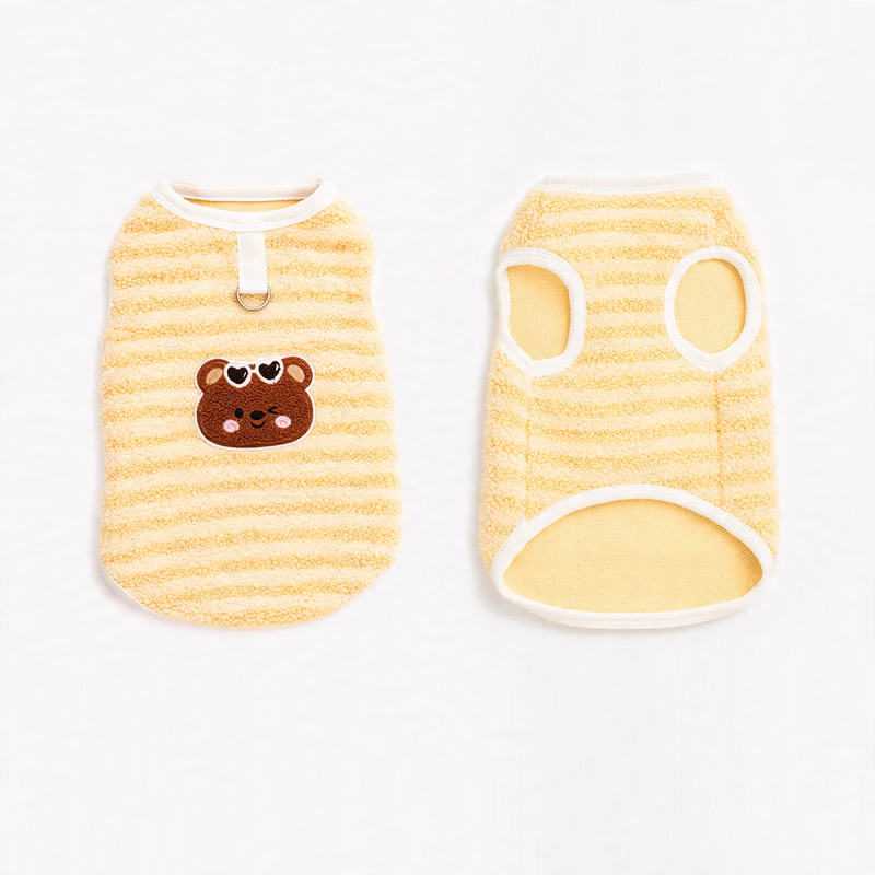 Wattierte Fleece-Weste mit Cartoon-Bären