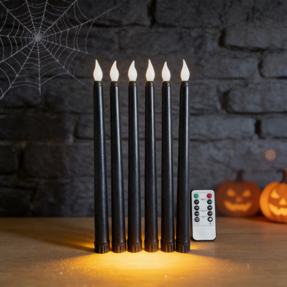 LED-Stabkerze, zylindrisch, schwarz