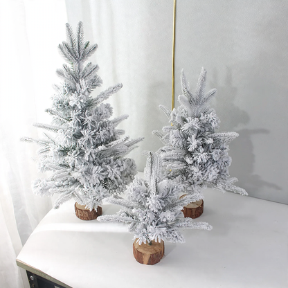 Mini-Weihnachtsbaum für den Tisch, beschneit, mit Beleuchtung