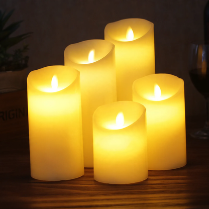 LED-Stumpenkerze aus Stearin, mit Fernbedienung