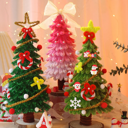 DIY Weihnachtsbaum-Bastelset mit Holzsockel