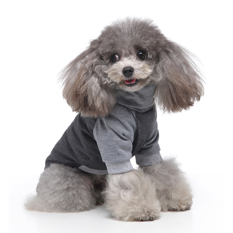 Hochkragen-Sweatshirt für Hunde, Streifen, Polyester-Baumwolle