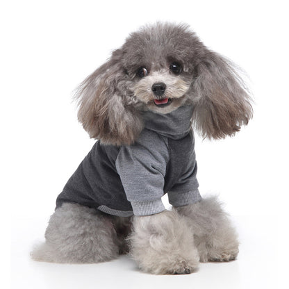 Hochkragen-Sweatshirt für Hunde, Streifen, Polyester-Baumwolle