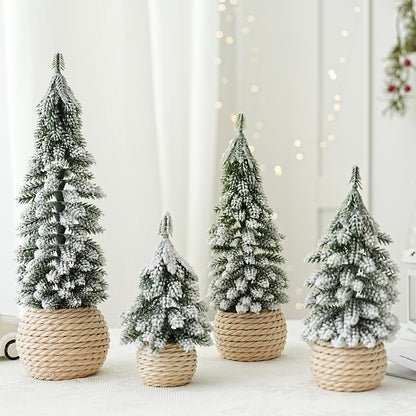Mini-Weihnachtsbaum mit Beflockung, PE, Tischdekoration