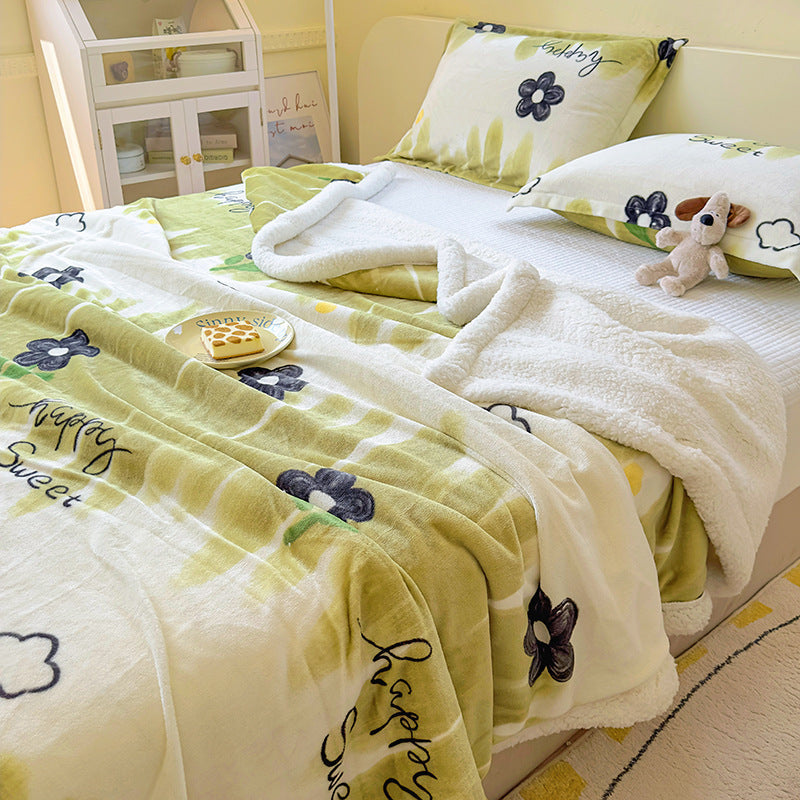 Flauschige Milchfaser-Fleece Wohndecke, winterwarm
