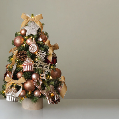 Mini-Weihnachtsbaum-Set mit Rentier-Dekor, 45/60 cm