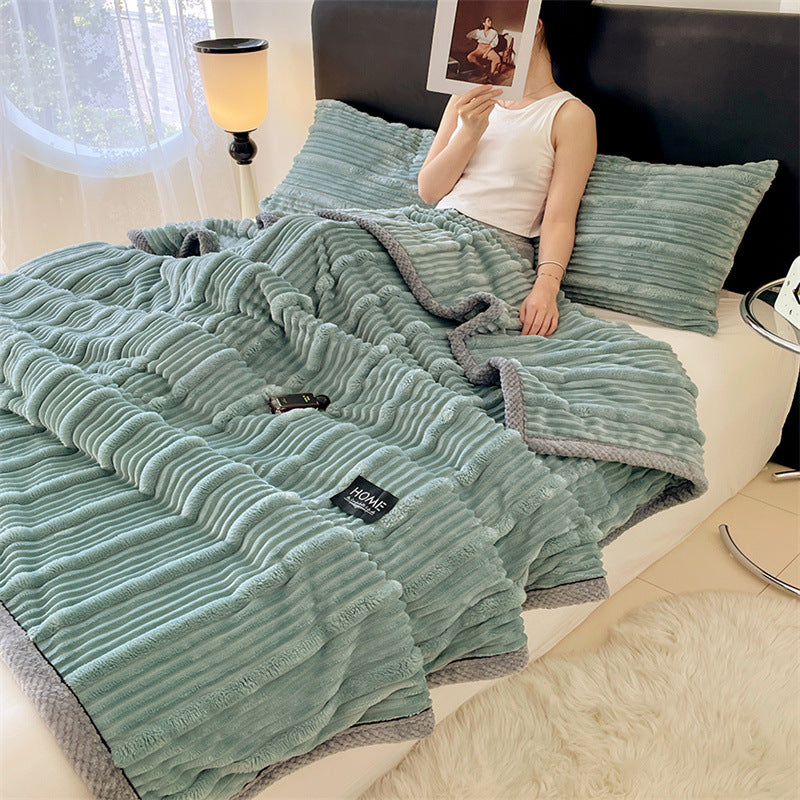 Flauschige Kaninchenfell-Imitat Decke, extra warm