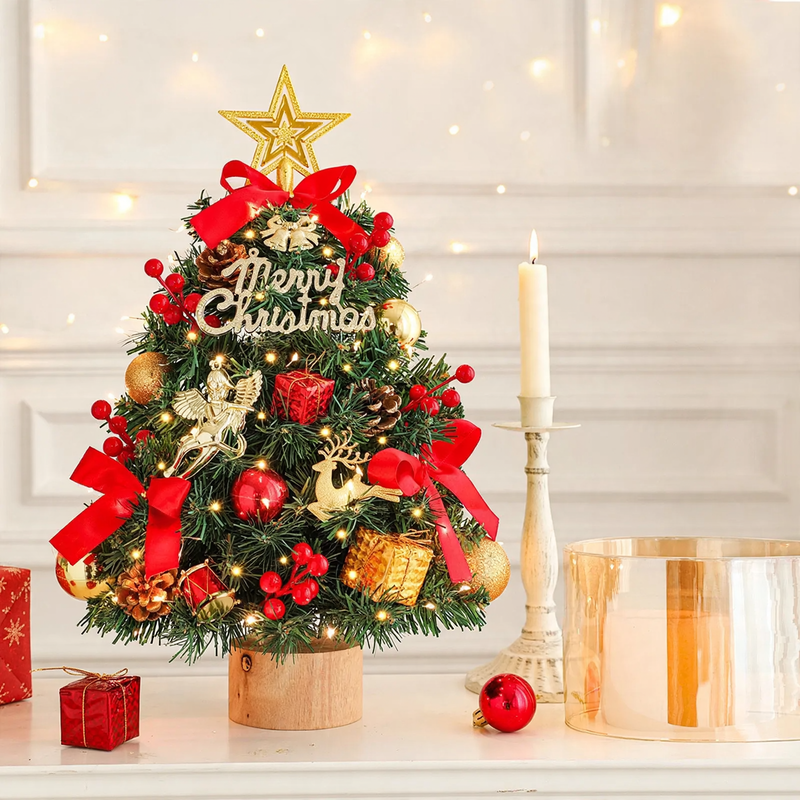 Dekorativer Tisch-Weihnachtsbaum mit Holzständer