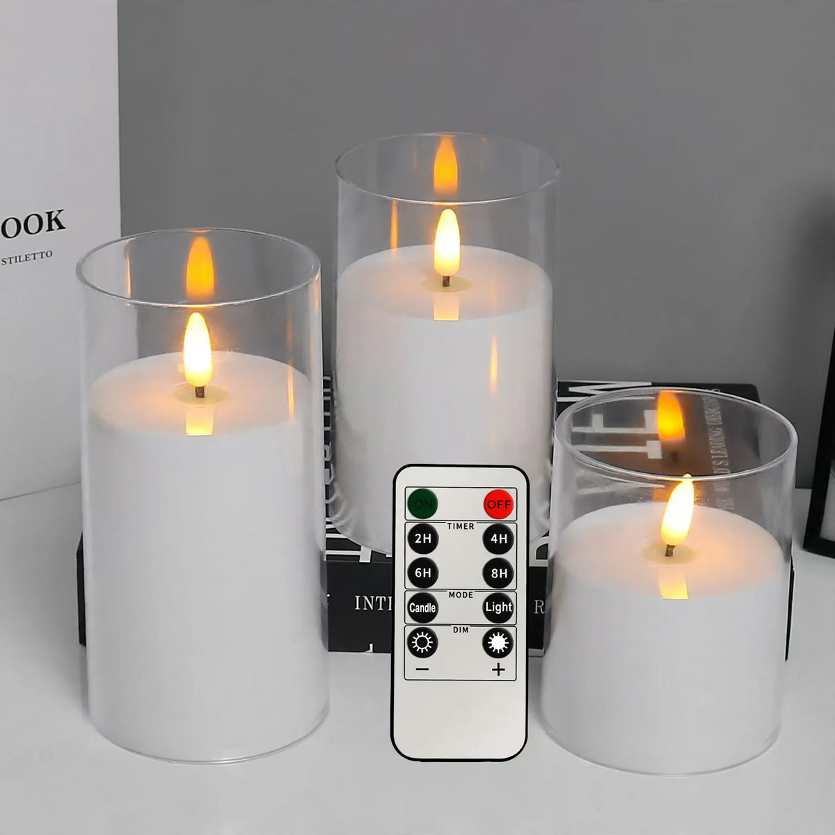 LED-Stumpenkerzen mit Flackereffekt