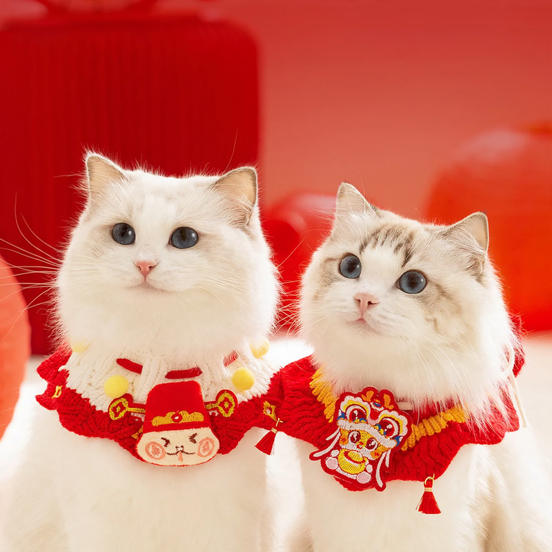 Gestricktes Neujahrs-Halsband für Hunde und Katzen